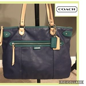 AUTHENTIC COACH•DAISY LEATHER EMMA TOTE BAG F23922